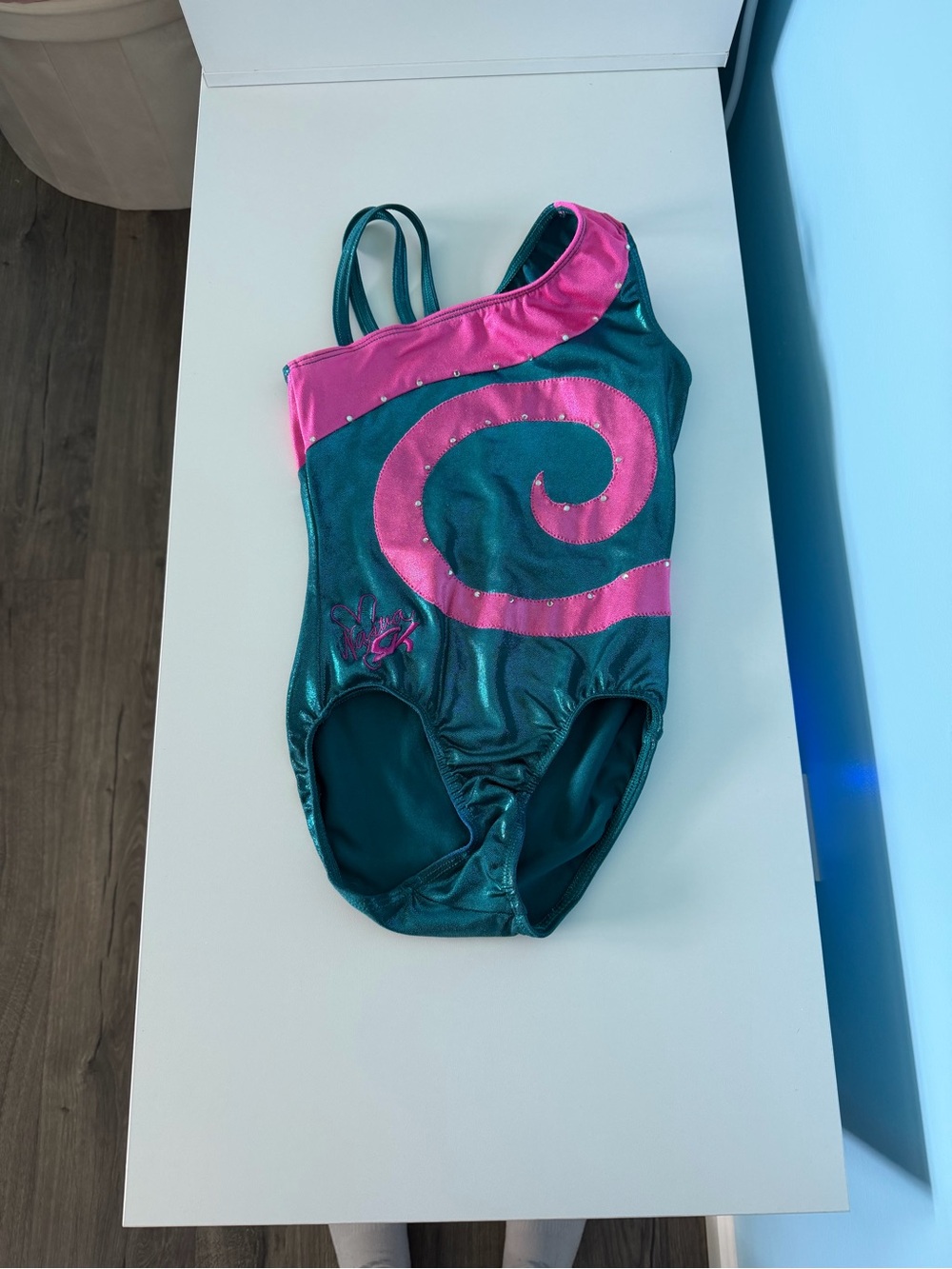 GK Kids One-Piece Leotard in Teal & Pink